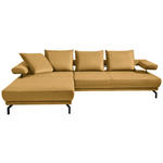 ECKSOFA Fino in Mikrofaser Gelb  224/305 cm  - Gelb/Schwarz, Design, Textil/Metall (224/305cm) - Dieter Knoll