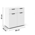 KOMMODE  in 80/81/42 cm  - Chromfarben/Weiß, Design, Holzwerkstoff/Metall (80/81/42cm) - Carryhome