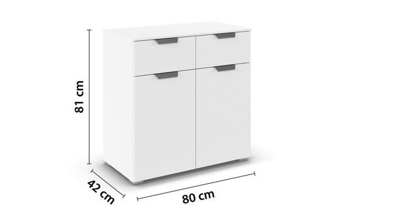 KOMMODE in 80/81/42 cm - Chromfarben/Weiß, Design, Holzwerkstoff/Metall (80/81/42cm) - Carryhome