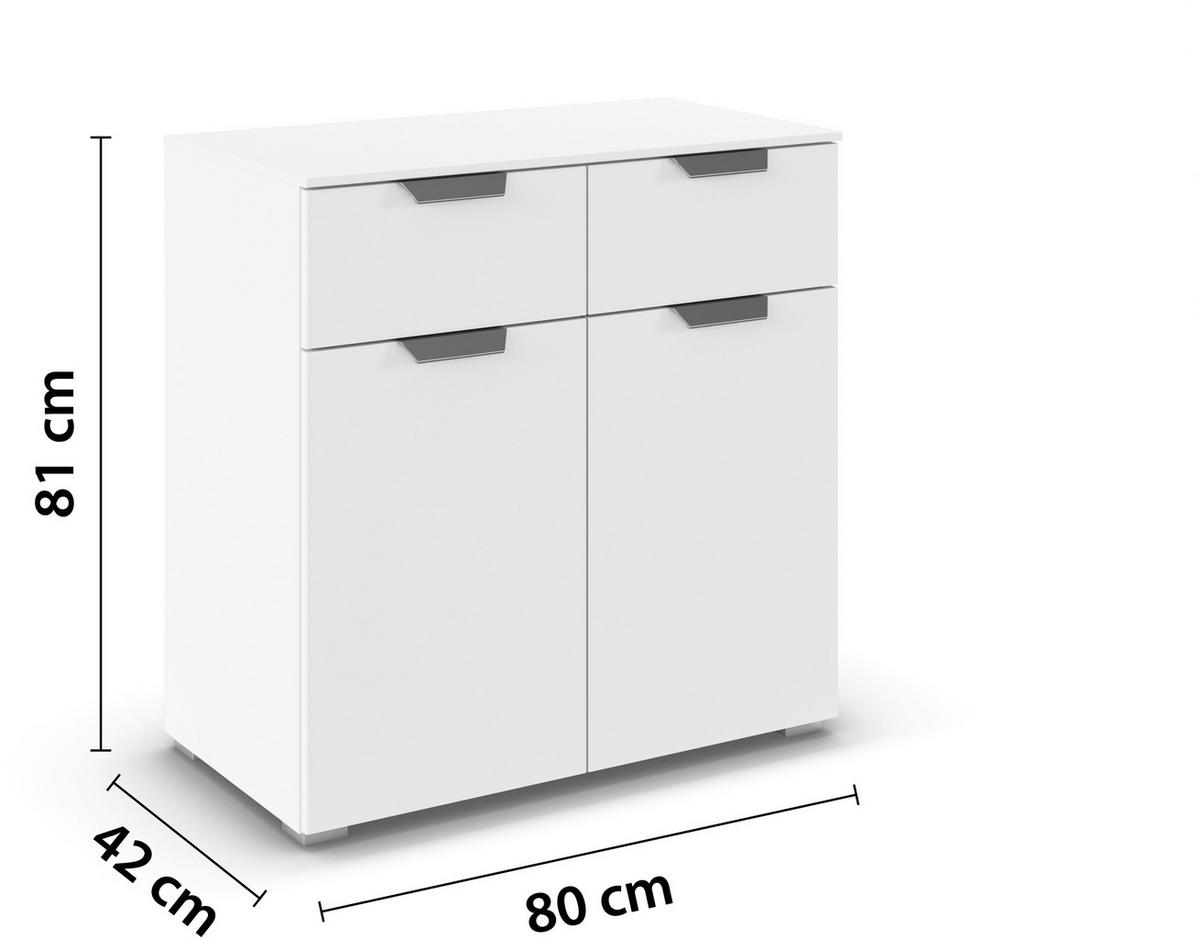 KOMMODE  in 80/81/42 cm  - Chromfarben/Weiß, Design, Holzwerkstoff/Metall (80/81/42cm) - Carryhome