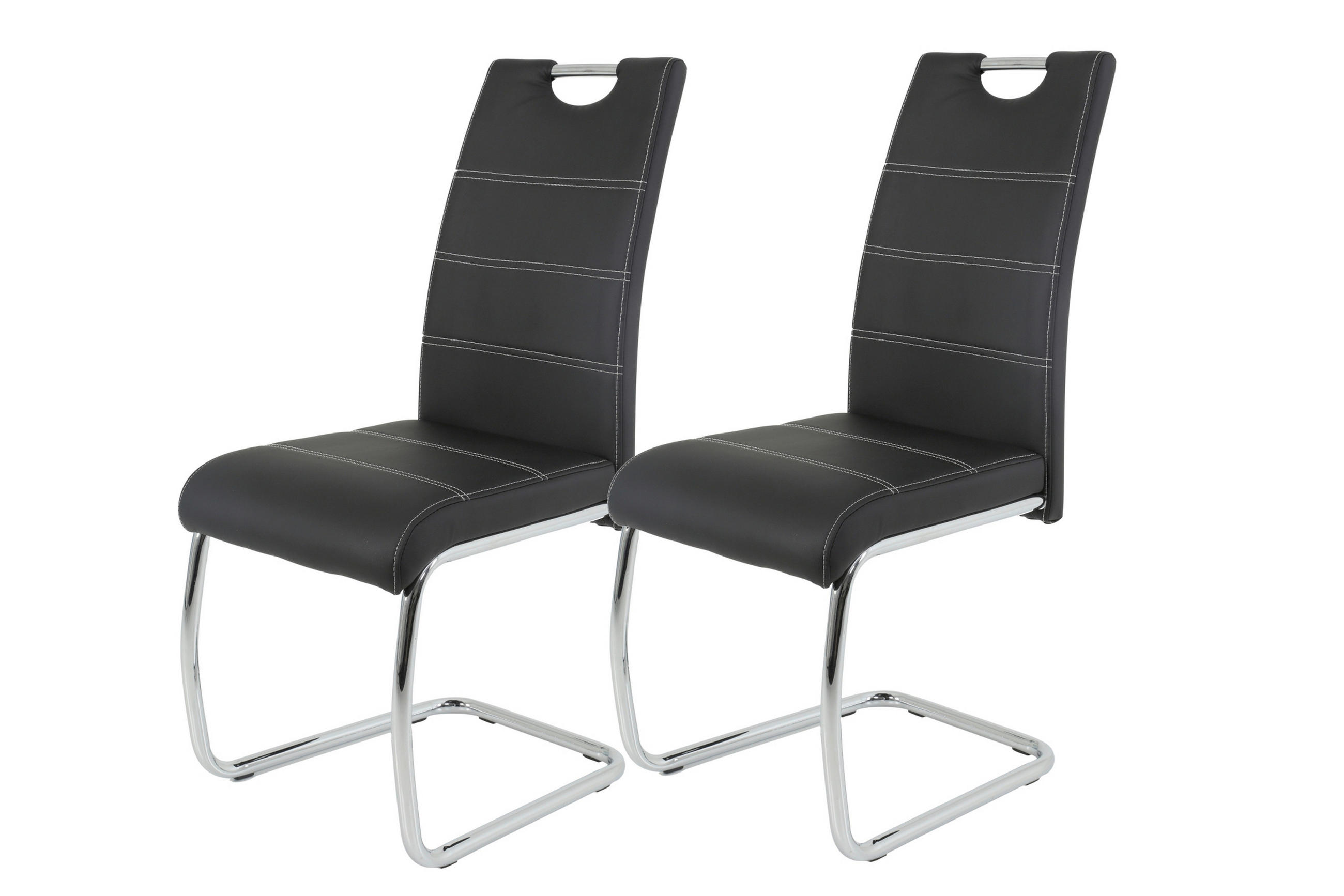 P & B Schwingstuhl-Set Schwarz 43x98x59 cm