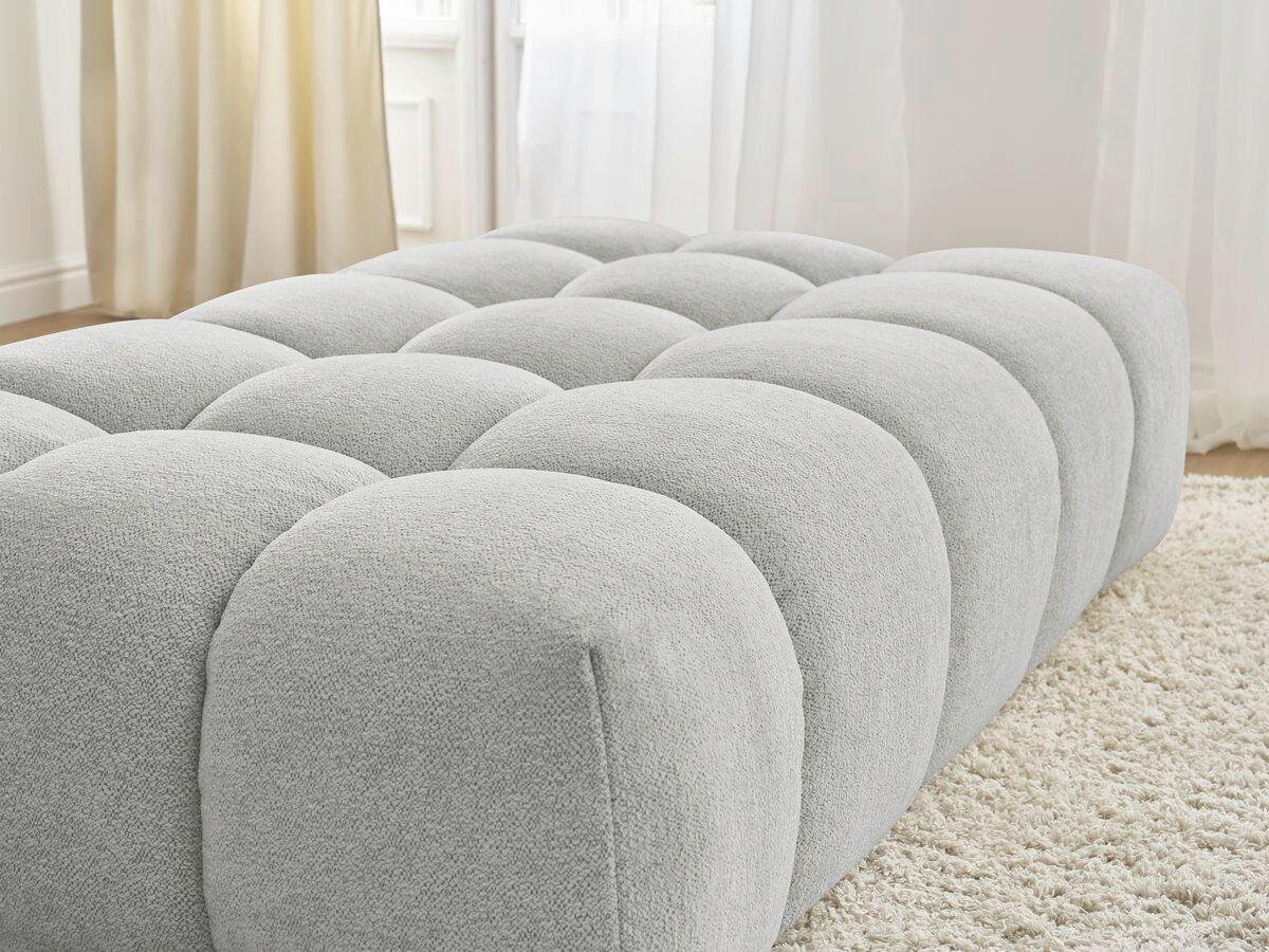 HOCKER EVEREST Flachgewebe Hellgrau  - Hellgrau/Schwarz, MODERN, Kunststoff/Textil (166/100/40cm)