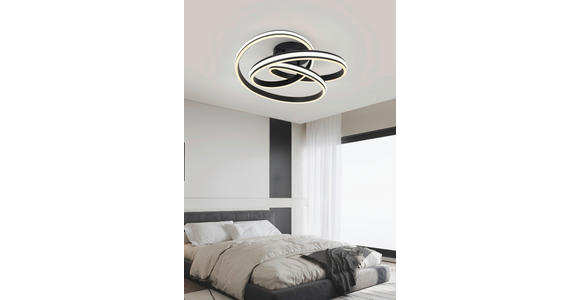 LED-DECKENLEUCHTE 48/52/23 cm   - Schwarz/Weiß, Design, Kunststoff/Metall (48/52/23cm) - Novel