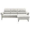ECKSOFA in Flachgewebe Weiss  - Weiss/Schwarz, Konventionell, Textil/Metall (260/181cm) - Beldomo Speed