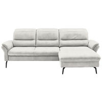 ECKSOFA in Flachgewebe Weiß  260/181 cm  - Schwarz/Weiß, KONVENTIONELL, Textil/Metall (260/181cm) - Beldomo Speed