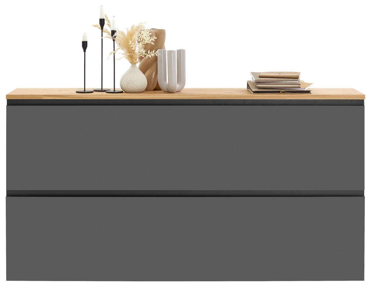 GARDEROBE 4-teilig  in 160/20/31 cm  - Eichefarben/Grau, Design, Holz (160/20/31cm) - Dieter Knoll