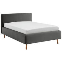 POLSTERBETT 120/200 cm,  in Anthrazit,  - Eichefarben/Anthrazit, Design, Holz/Textil (120/200cm) - Xora
