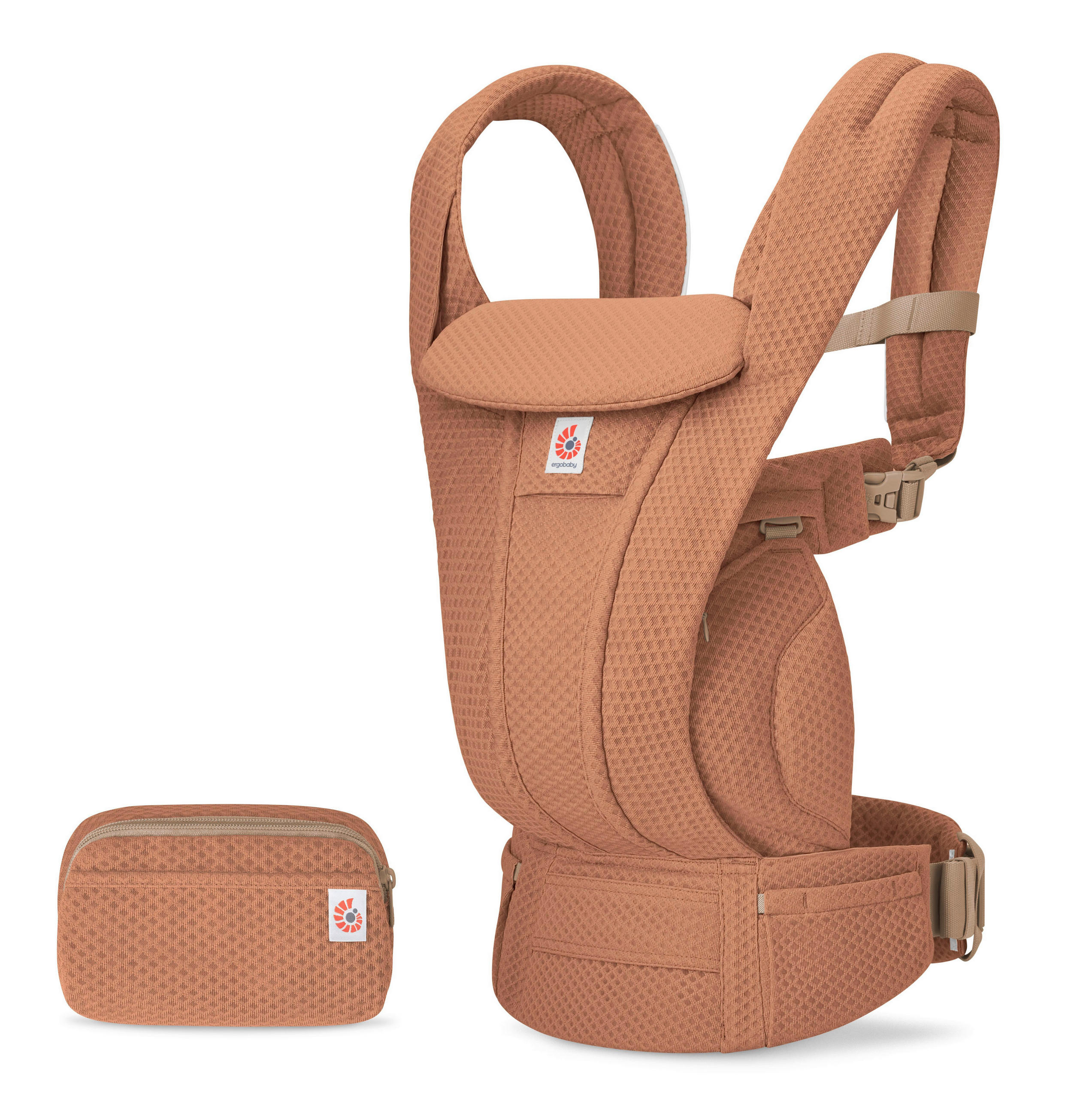 KENGUR NOSILJKA  Omni Deluxe Mesh  - braon-crvena, Osnovno, tekstil (26.5/27.5/14.8cm) - Ergo Baby