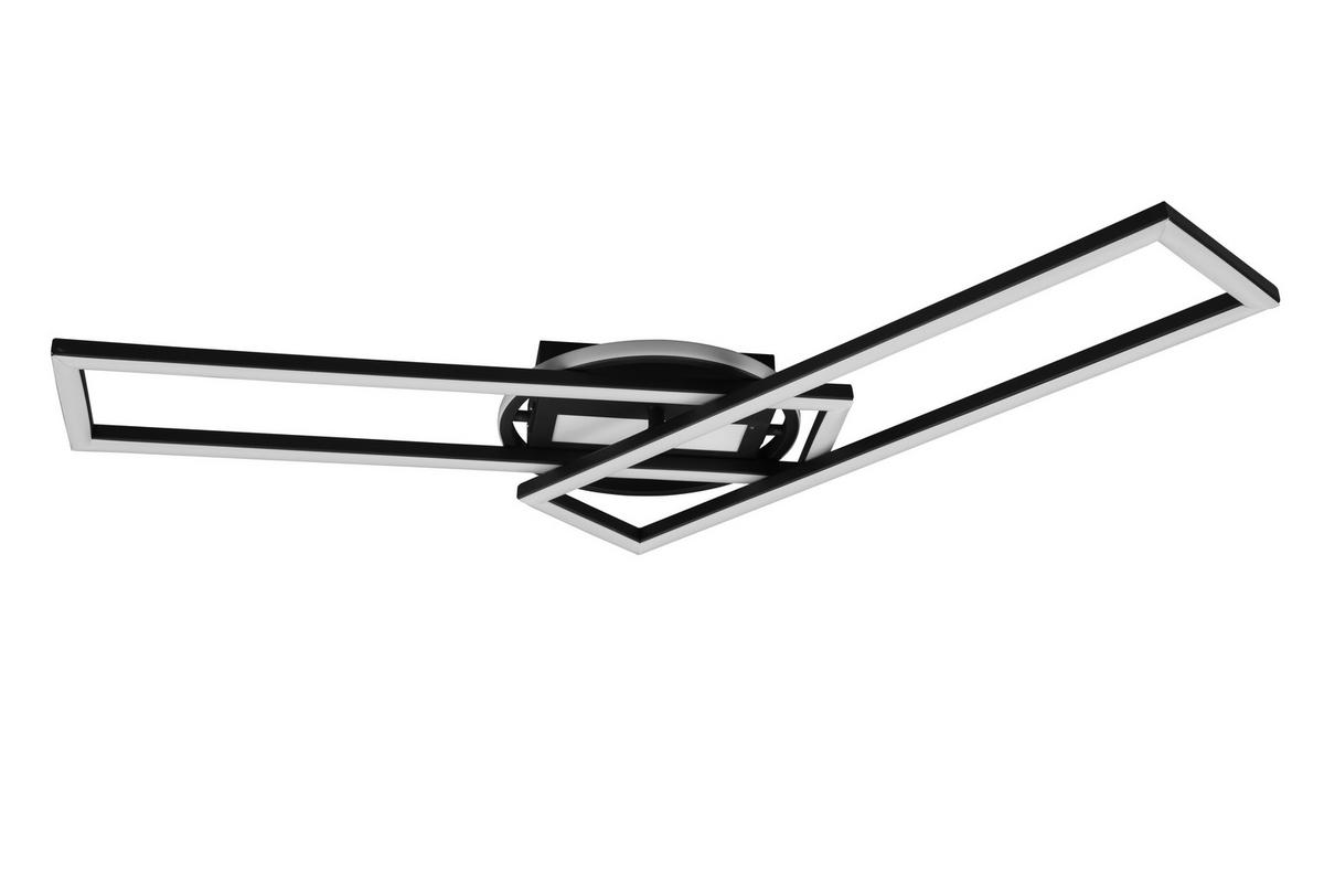 LED-DECKENLEUCHTE Twister 90,5/24,5/8,5 cm   - Schwarz, Basics, Metall (90,5/24,5/8,5cm)