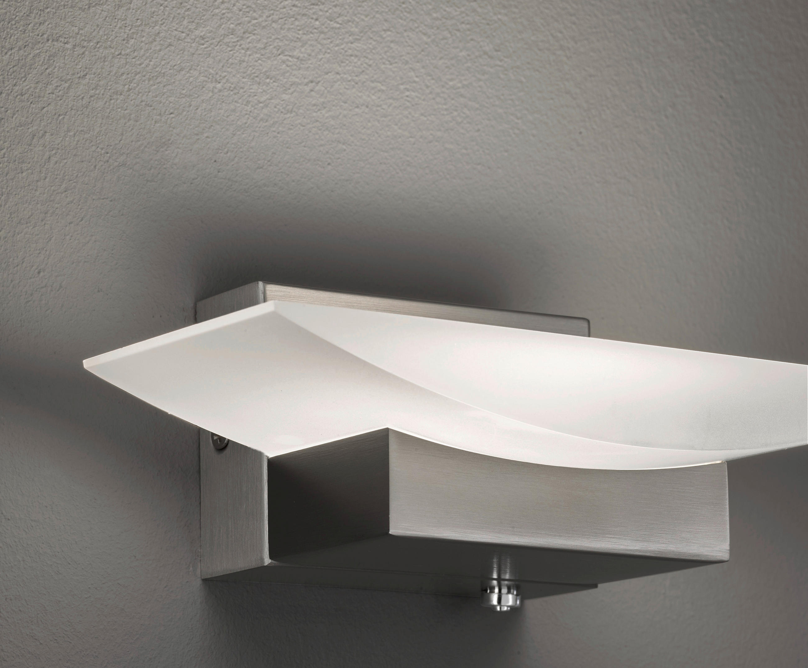 LED-WANDLEUCHTE Bowl TW 30/6/6 cm   - Nickelfarben, Design, Glas/Metall (30/6/6cm) - Fischer & Honsel