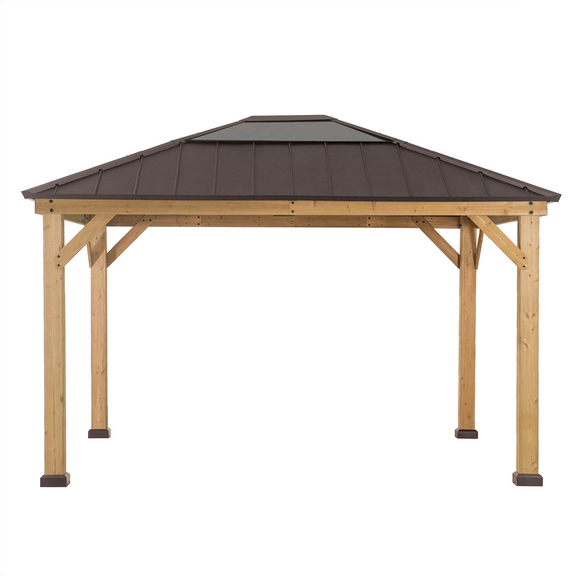 PAVILLON 393,5/335,5/286,5 cm  - Dunkelbraun/Naturfarben, Basics, Holz/Kunststoff (393,5/335,5/286,5cm) - Modante