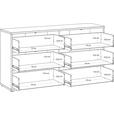 KOMMODE , 155/83/42 cm, 6 Schublade(n)  - Silberfarben/Terracotta, Trend, Holzwerkstoff/Kunststoff (155/83/42cm) - Carryhome