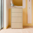KOMMODE , 55/99/35 cm, 4 Schublade(n)  - Silberfarben/Hellgelb, Trend, Holzwerkstoff/Kunststoff (55/99/35cm) - Carryhome