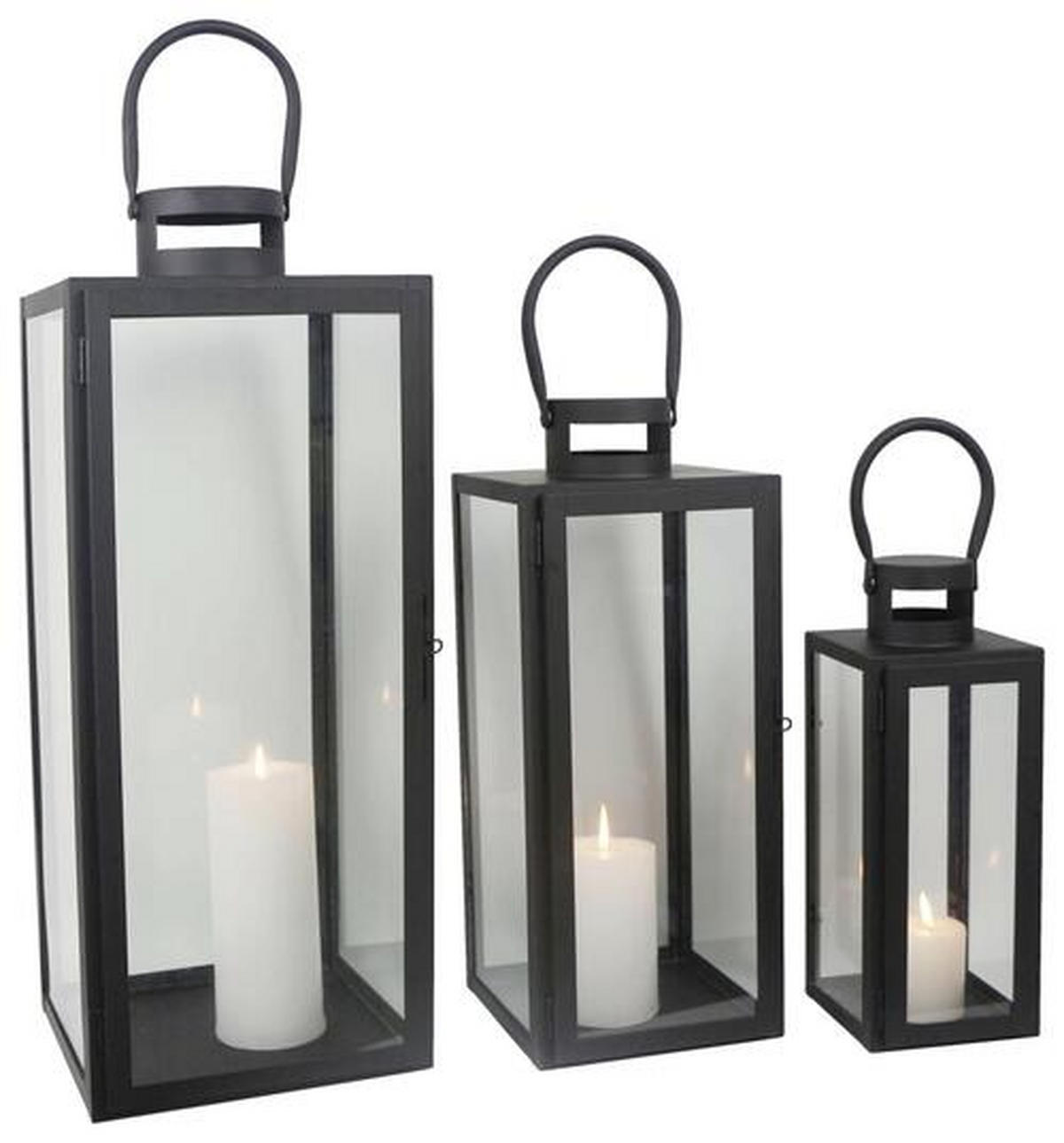 LÁMPÁS - fekete, Basics, Üveg/fém (11,5/30/12,5cm) - Ambia Home
