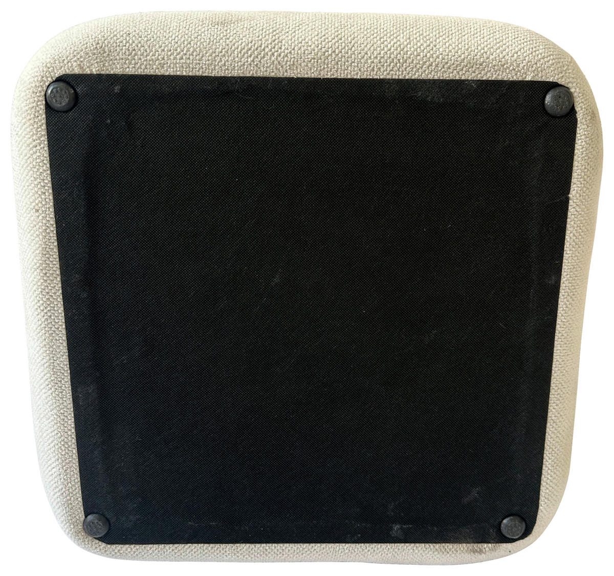 Taburet din textil, material pe bază de lemn, verde, alb - alb/verde, Basics, textil/material pe bază de lemn (46/47/46cm) - Xora