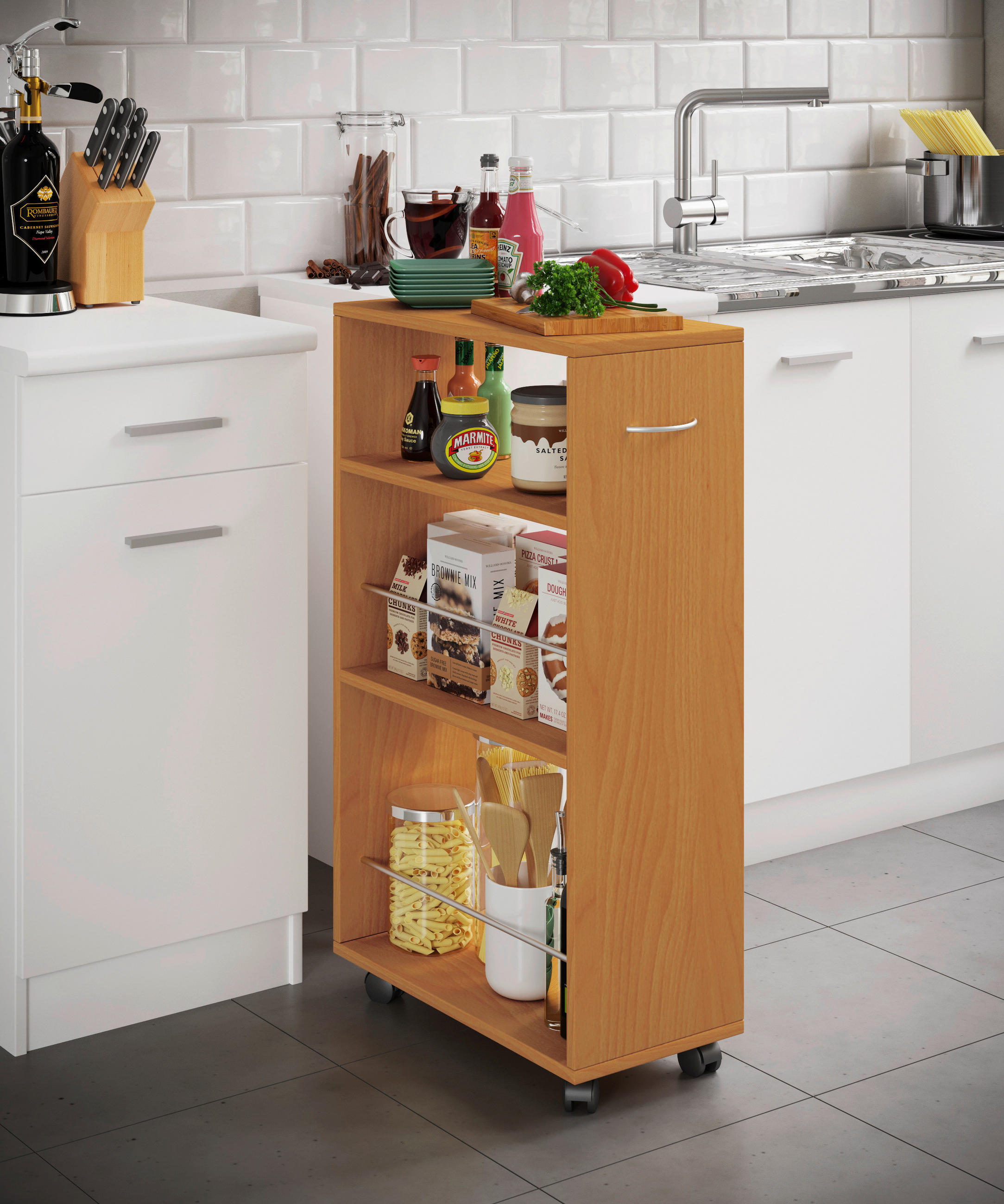 ALLZWECKWAGEN 25/50/85 cm  - Buchefarben, Modern, Holzwerkstoff/Kunststoff (25/50/85cm) - MID.YOU