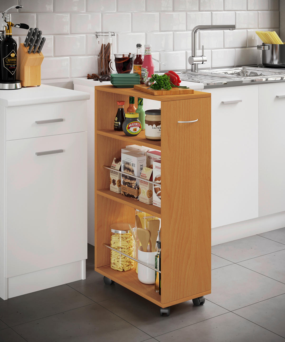 ALLZWECKWAGEN 25/50/85 cm  - Buchefarben, Modern, Holzwerkstoff/Kunststoff (25/50/85cm) - MID.YOU