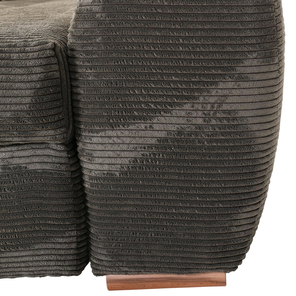 ECKSOFA in Cord Dunkelgrün  - Dunkelgrün/Eichefarben, Konventionell, Holz/Textil (276/177cm) - Carryhome