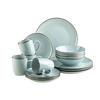 KOMBISERVICE Mintgrün Metallic Rim 16-teilig 4 Personen  - Mintgrün, Basics, Keramik - Mäser