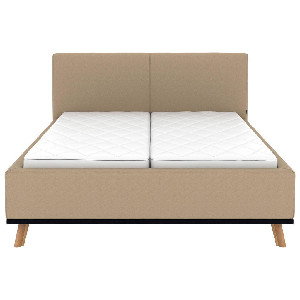 Thumbnail - Musterring Polsterbett, Beige, Textil, Birke, Buche,Esche, massiv, H3, Höhe ca. 20 cm, 180x200 cm, Reach, atmungsaktiv,B...