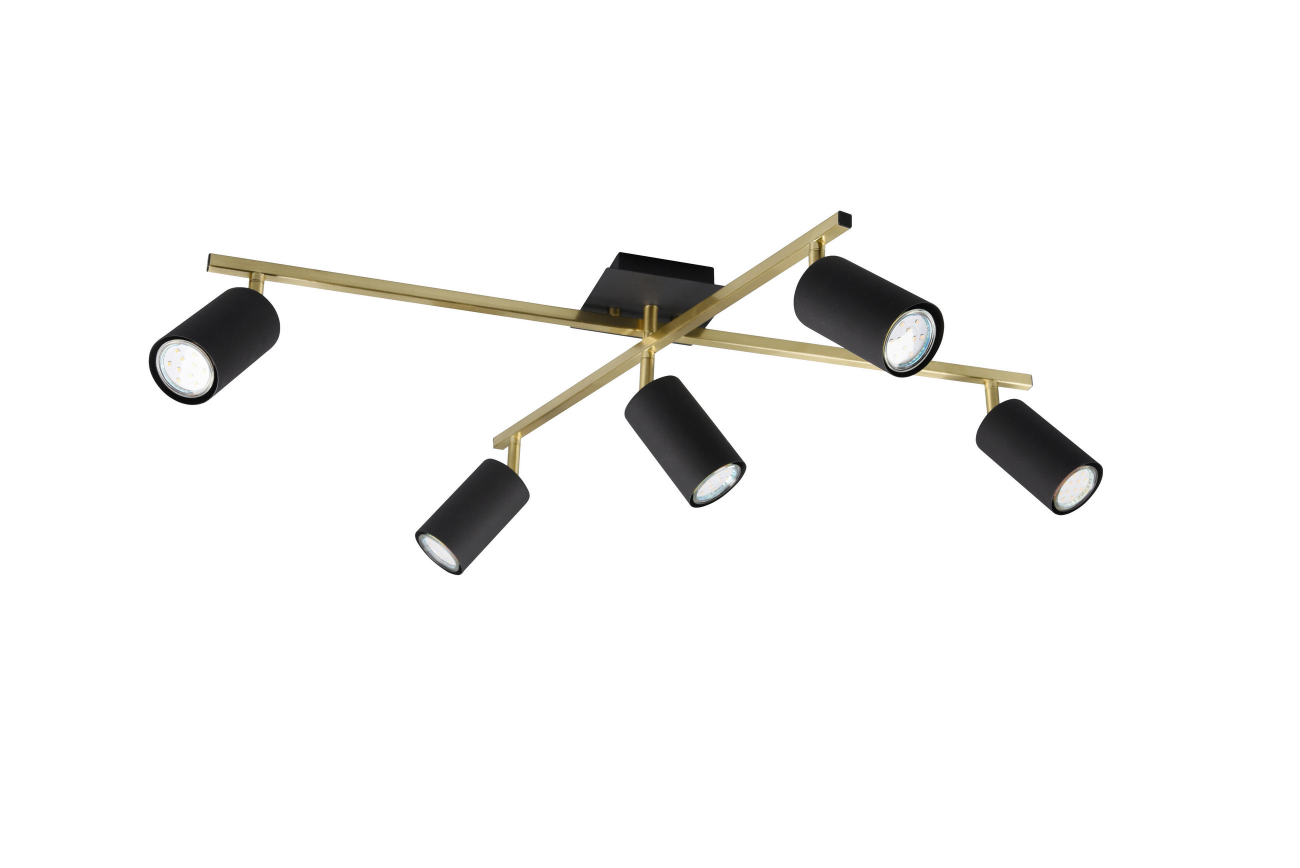 Trio Leuchten Strahler Marley Schwarz, Gold 57.4x22.4x77.4 cm
