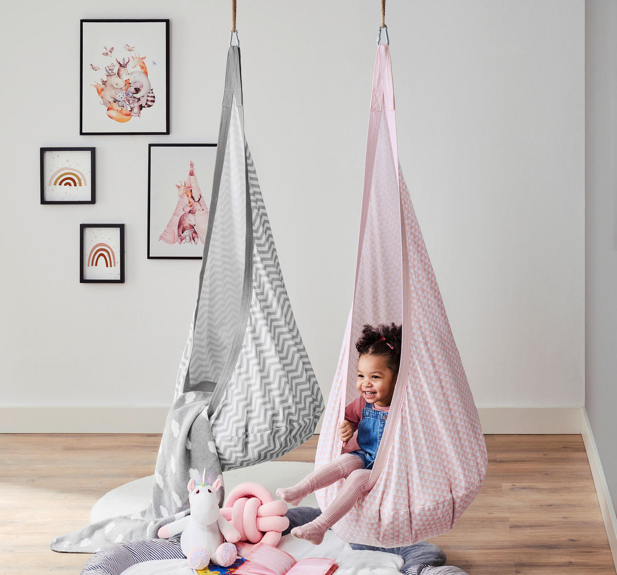 VISEĆA VREĆA ZA SJEDENJE  Poddy  - siva, Trend, metal/tekstil (70/150cm) - My Baby Lou