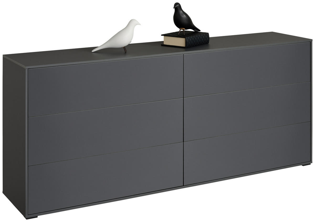 REGALELEMENT 179,1/72,6/40 cm Graphitfarben  179,1/72,6/40 cm  - Graphitfarben, Design, Holzwerkstoff (179,1/72,6/40cm) - home24