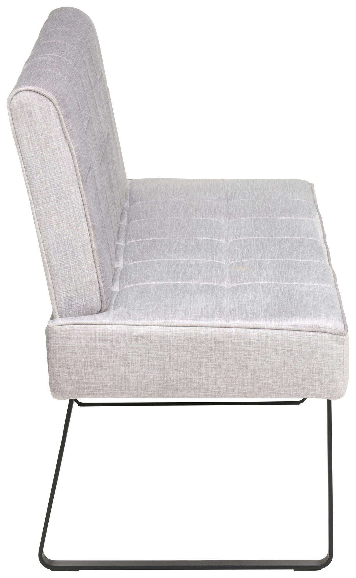 SITZBANK 140/88/62 cm Samt Hellgrau  - Hellbraun/Hellgrau, KONVENTIONELL, Textil/Metall (140/88/62cm) - MID.YOU