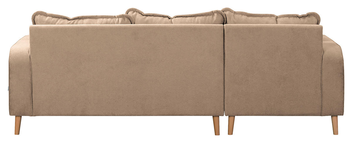 ECKSOFA in Mikrofaser Beige  - Wengefarben/Beige, Design, Holz/Textil (150/230cm) - Livetastic
