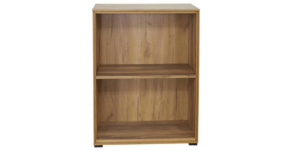 AKTENREGAL Eiche furniert Eichefarben  - Eichefarben/Schwarz, Natur, Holz/Holzwerkstoff (73/97/40cm) - Linea Natura