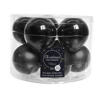 CHRISTBAUMKUGEL-SET 6 cm 10-teilig  - Schwarz, KONVENTIONELL, Glas (6cm)