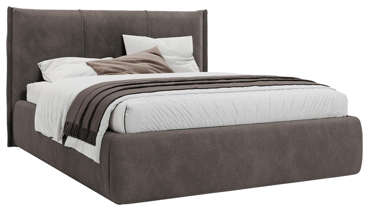 POLSTERBETT Lattenrost, Bettkasten 180/200 cm  in Braun  - Schwarz/Braun, MODERN, Holz/Kunststoff (180/200cm) - MID.YOU