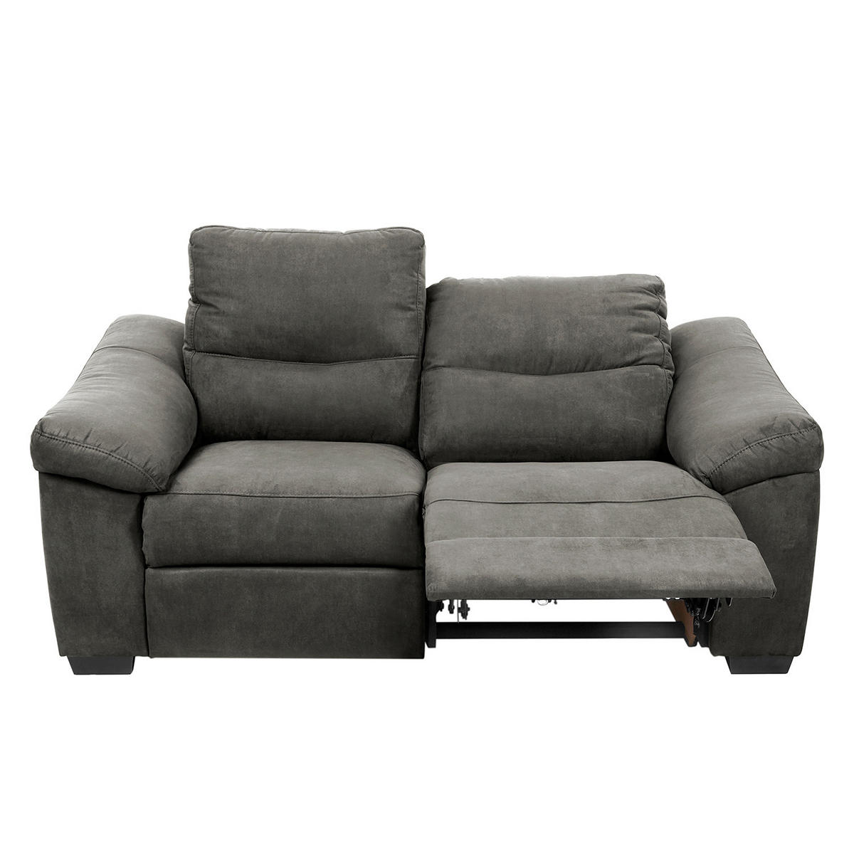 2-SITZER-SOFA HAMPTON in Flachgewebe Anthrazit Landhaus  - Anthrazit/Schwarz, Design, Holz/Textil (174/97/97cm) - Livetastic