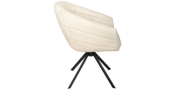 ARMLEHNSTUHL  in Eisen Echtleder pigmentiert  - Beige/Schwarz, Design, Leder/Holz (62/82/64cm) - Belluti