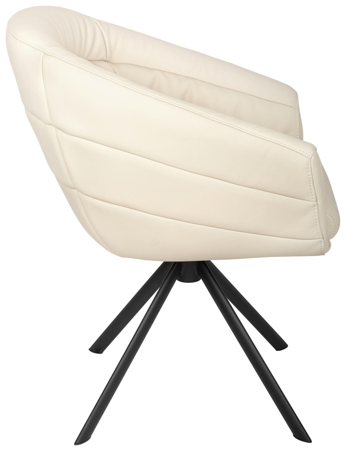 ARMLEHNSTUHL  in Eisen Echtleder pigmentiert  - Beige/Schwarz, Design, Leder/Holz (62/82/64cm) - Emilio Belluti