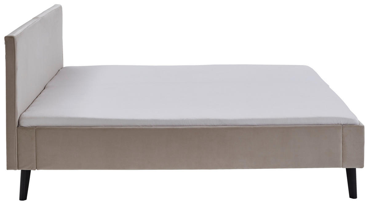 POLSTERBETT 180/200 cm  in Beige  - Beige/Schwarz, Basics, Holz/Textil (180/200cm) - Boxxx