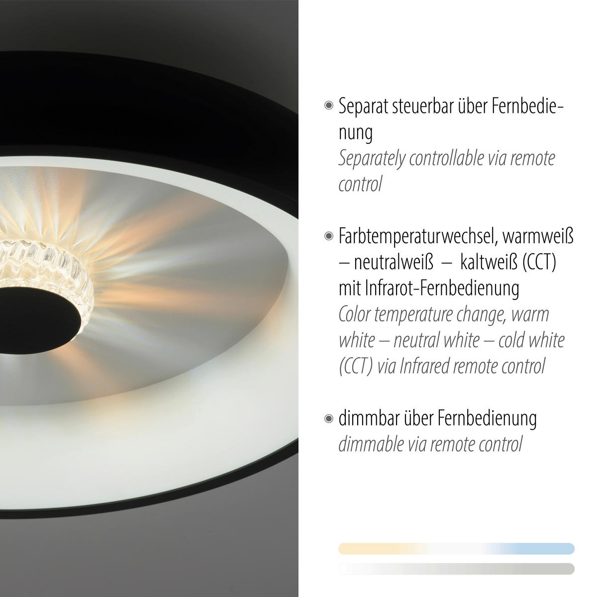 LED SVJETILJKA STROPNA Vertigo  - crna, Design, metal/plastika (46,5/9,5cm)