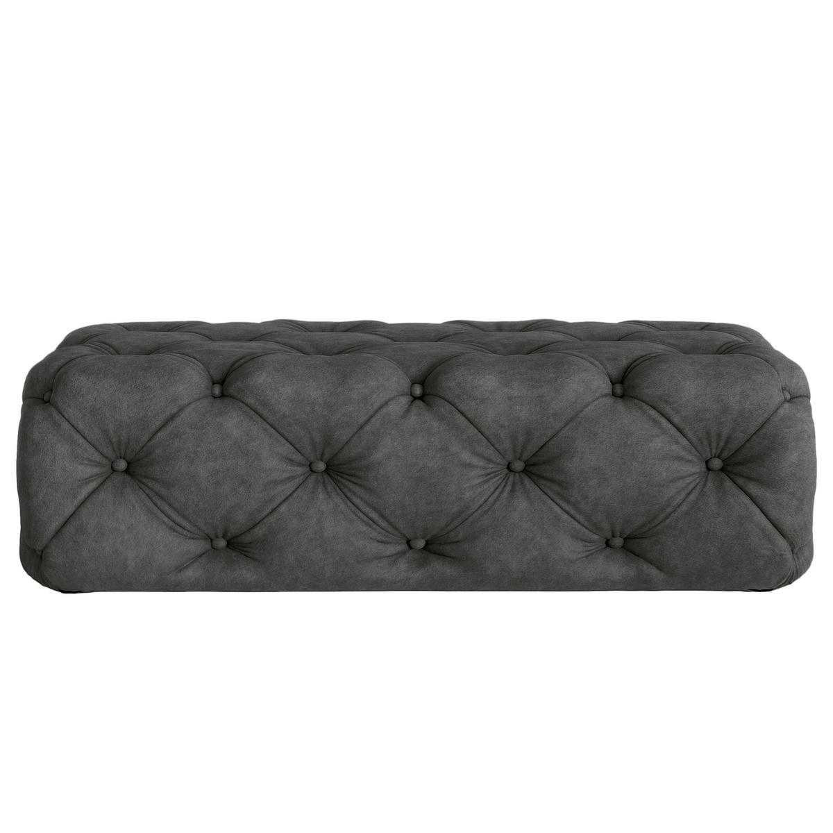 HOCKER in Textil Anthrazit  - Anthrazit/Schwarz, Design, Kunststoff/Textil (130/39/65cm) - P & B
