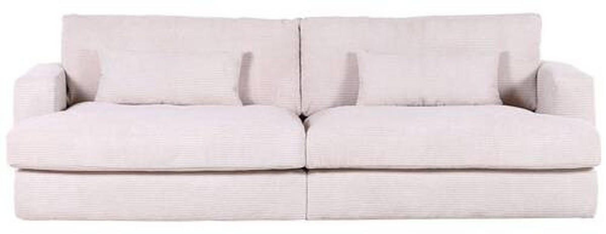BIG SOFFA i manchester cremefärgad  - vit/svart, Romantik / Lanthus, textil/plast (270/67/120cm) - MID.YOU
