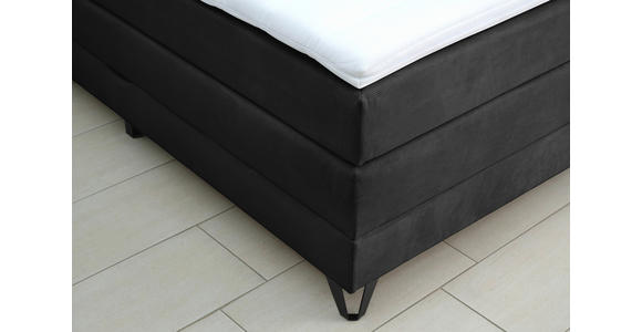BOXSPRINGBETT 160/200 cm  in Schwarz  - Schwarz, KONVENTIONELL, Textil/Metall (160/200cm) - Carryhome