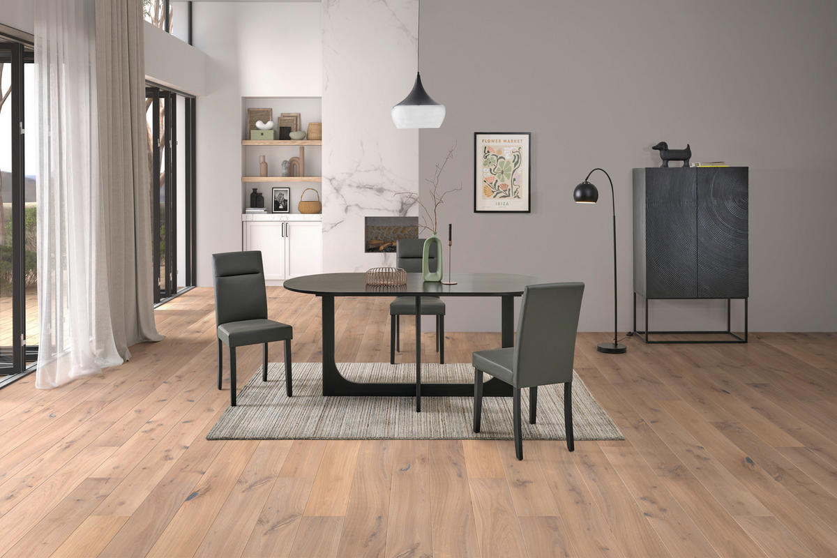 ESSTISCH Echtholz  Holz oval Schwarz  - Schwarz, Basics, Holz (180/76/90cm) - MID.YOU