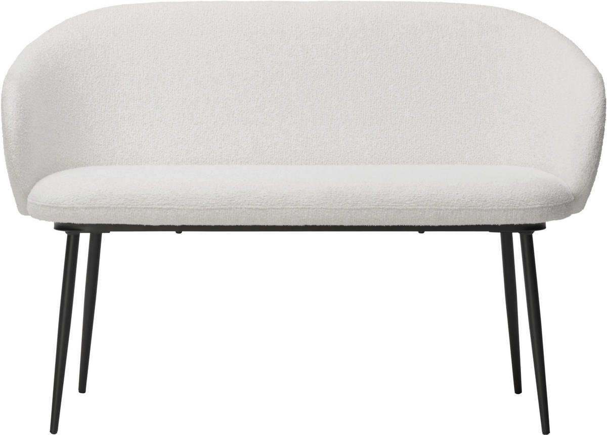 SITZBANK 115,5/80/57 cm Webstoff Creme, Schwarz Pappel Sperrholz  - Creme/Schwarz, MODERN, Holz/Textil (115,5/80/57cm) - Livetastic