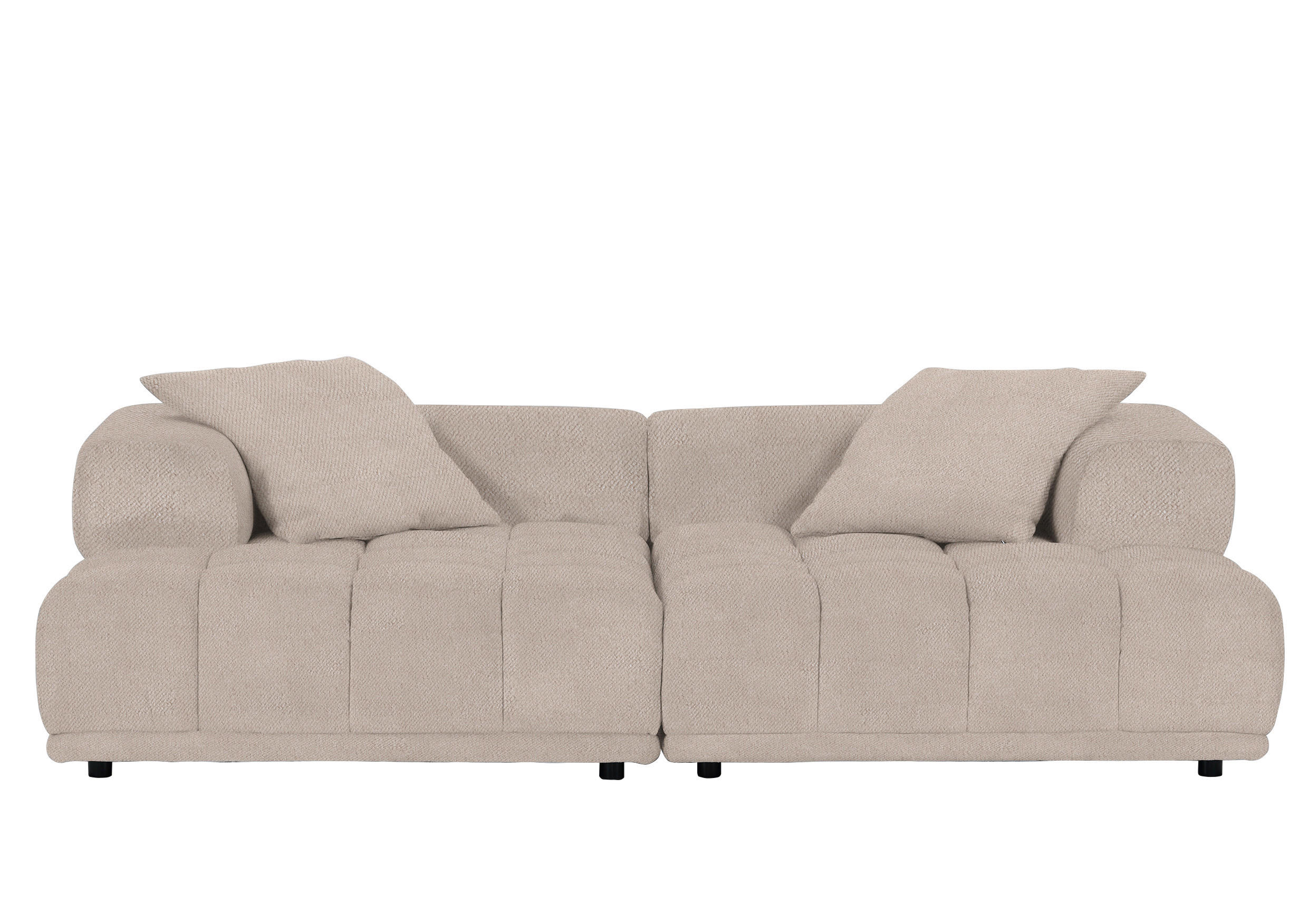 SOFAELEMENT in Plüsch Hellbraun  - Hellbraun/Schwarz, KONVENTIONELL, Kunststoff/Textil (125/66/155cm) - Carryhome