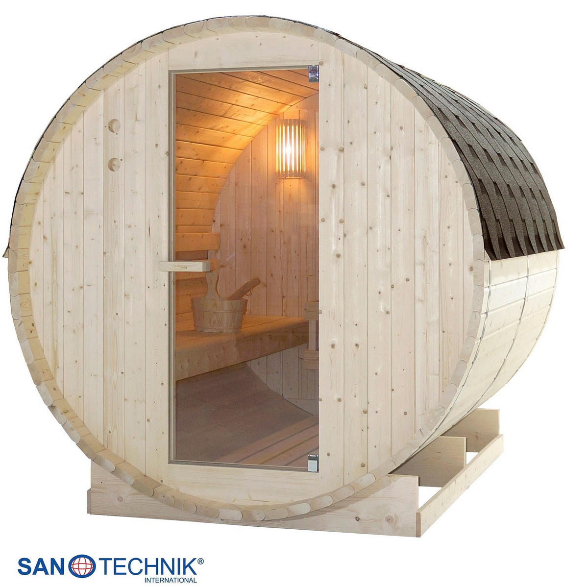 SUDOVÁ SAUNA  - barvy smrku, Konvenční, dřevo/sklo (189/220/191,5cm) - Sanotechnik