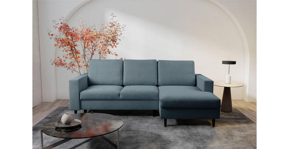 ECKSOFA  in Struktur Dunkelgrau  - Dunkelgrau/Schwarz, MODERN, Holz/Kunststoff (230/145cm) - Carryhome
