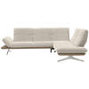 ECKSOFA in Flachgewebe Greige, Graubraun  - Edelstahlfarben/Greige, Design, Textil/Metall (277/209cm) - Koinor