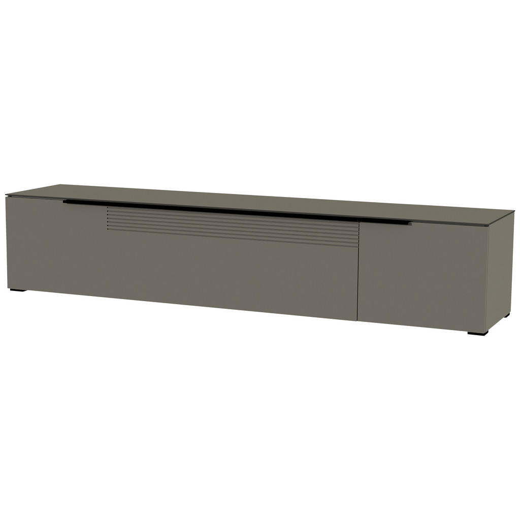 Thumbnail - Moderano Lowboard, Grau, Schwarz, Metall, 3 Fächer, 210x43x45 cm, Beimöbel erhältlich, Abdeckplatte aus Glas, Wohnzimmer...