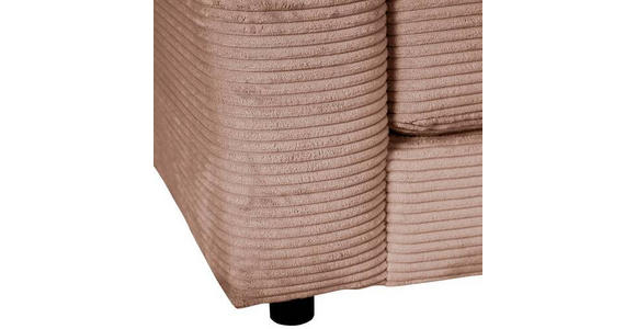 ECKSOFA Altrosa Cord  - Schwarz/Altrosa, Design, Kunststoff/Textil (240/175cm) - Landscape