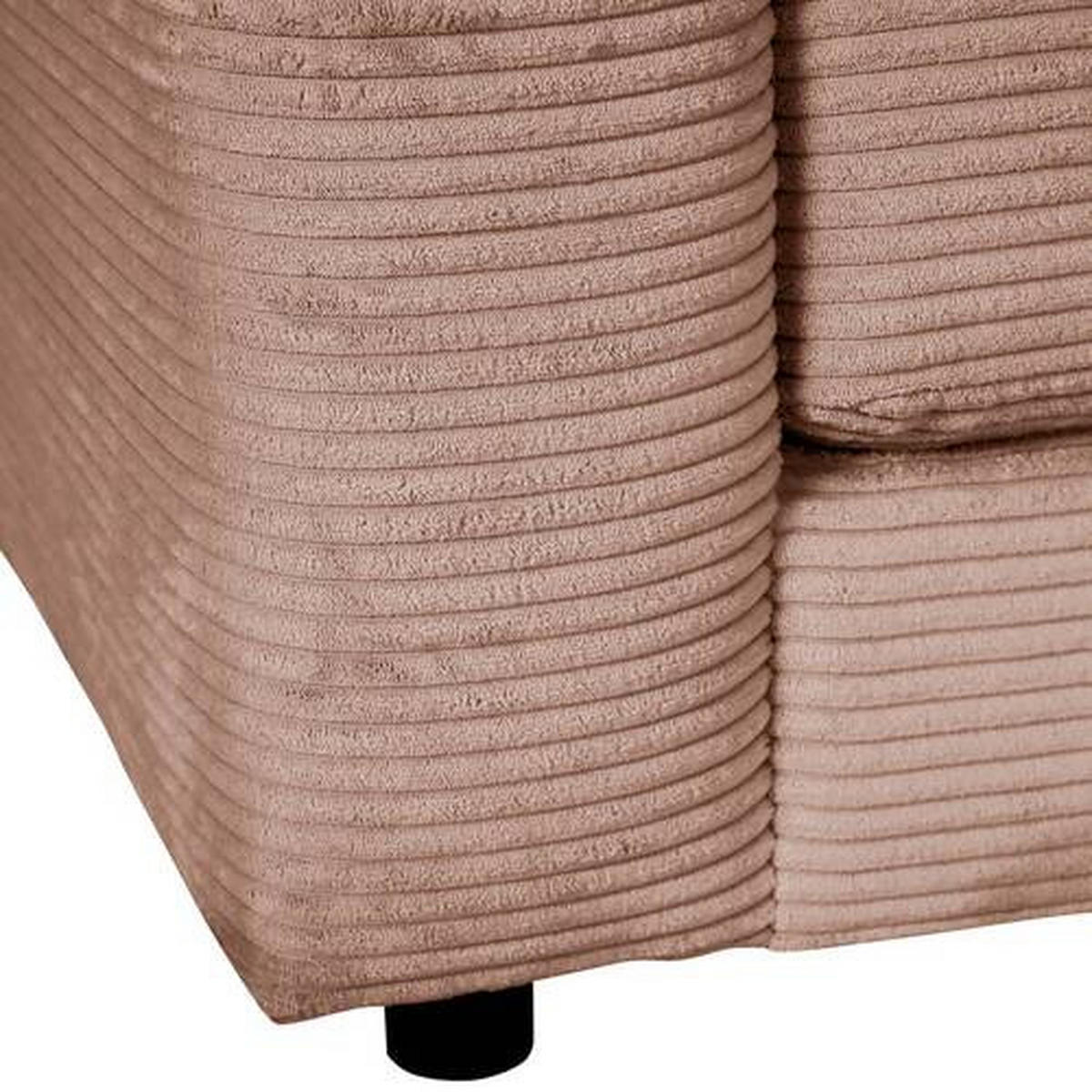 ECKSOFA in Cord Altrosa  - Schwarz/Altrosa, Design, Kunststoff/Textil (240/175cm) - Landscape