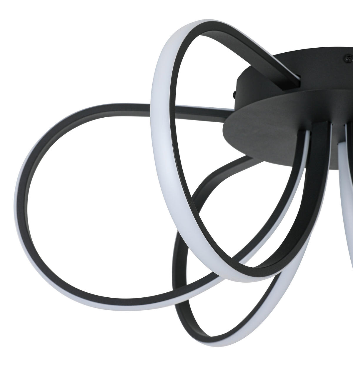 DECKENLEUCHTE  55/22 cm    - Schwarz, Trend, Kunststoff/Metall (55/22cm) - Collett's Monde